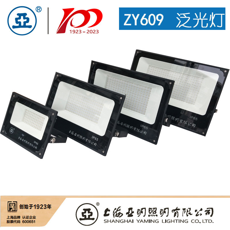 Shanghai Yaming Lighting LED floodlight ZY609 100W Advertising floodlight 200W outdoor waterproof light Application Scenario