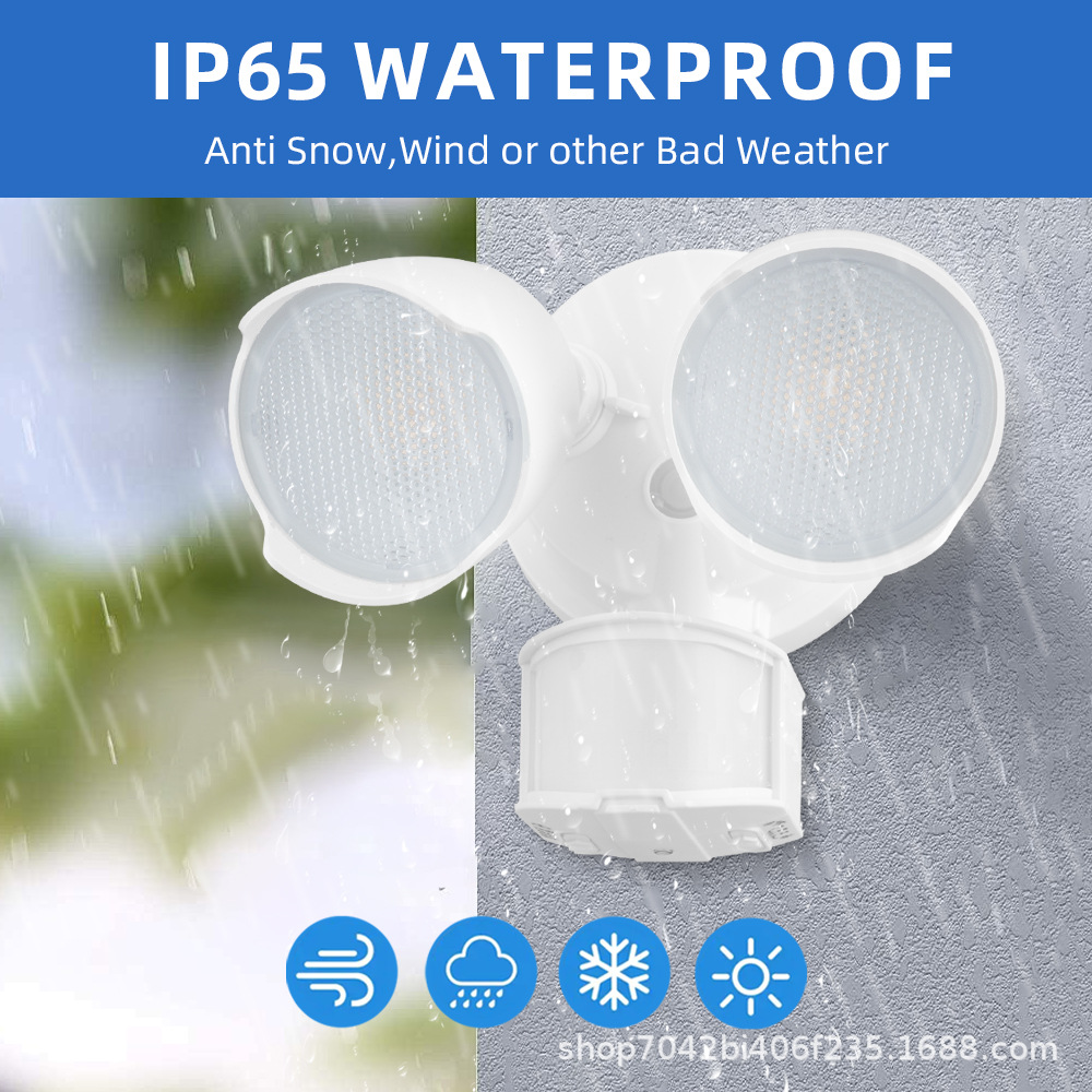 Cross-border US standard 120V input LED human body sensor security light, floodlight, infrared sensor garden garage light Specification drawing