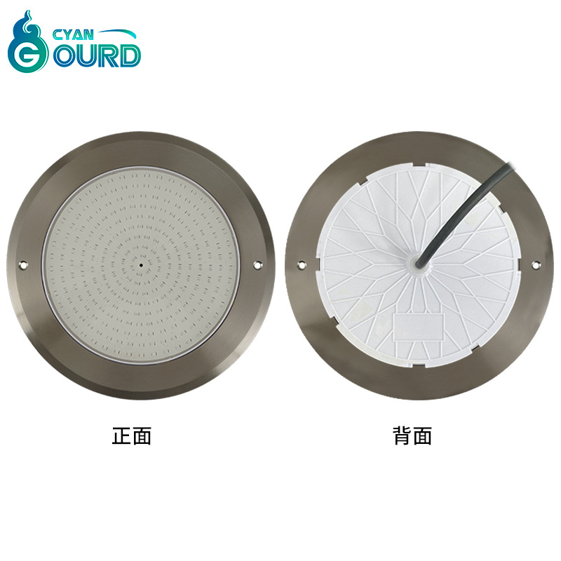 Ultra-thin stainless steel waterproof seven-color swimming pool lamp, 12v remote control, Bluetooth APP, mobile phone control, 25w underwater wall lamp Application Scenario