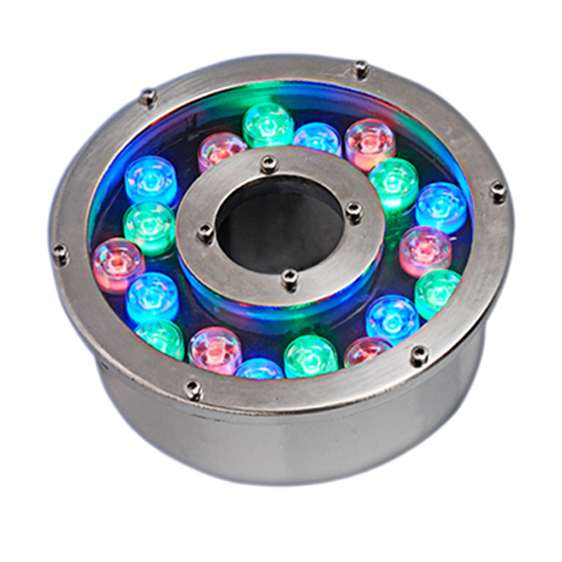 led underwater lights, underwater fountain lights, seven-color lights, fountain lights, underwater lights, pool lights, underwater circular spotlights, fish ponds Item Picture