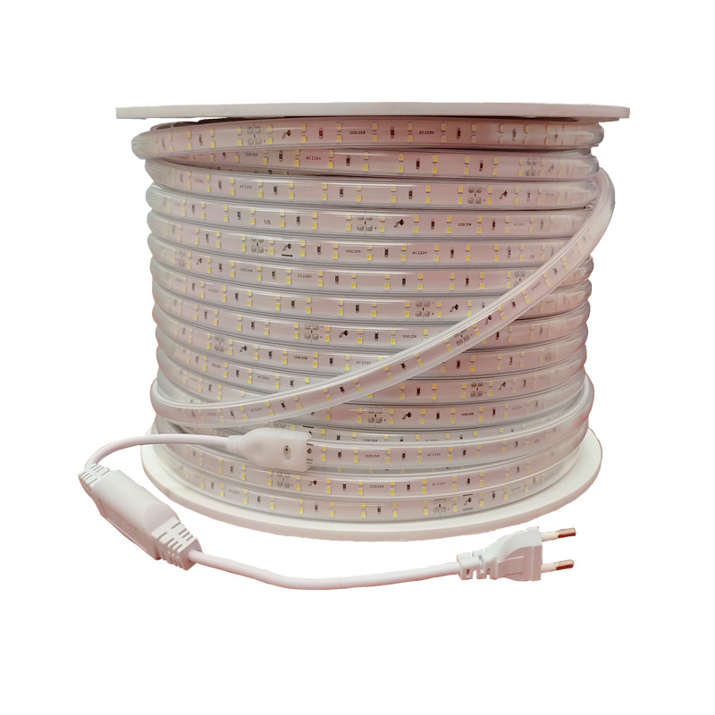 led light strip 220V without wires, 2835 double-row 120 lights, high-brightness indoor and outdoor lighting, living room ceiling, home Item Picture