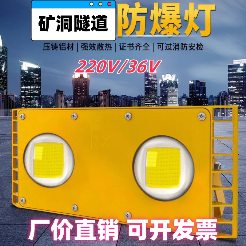 Tunnel trolley light led yellow explosion-proof light EX Golden Sunflower 100W gas station high 12 low voltage 36V floodlight full figure