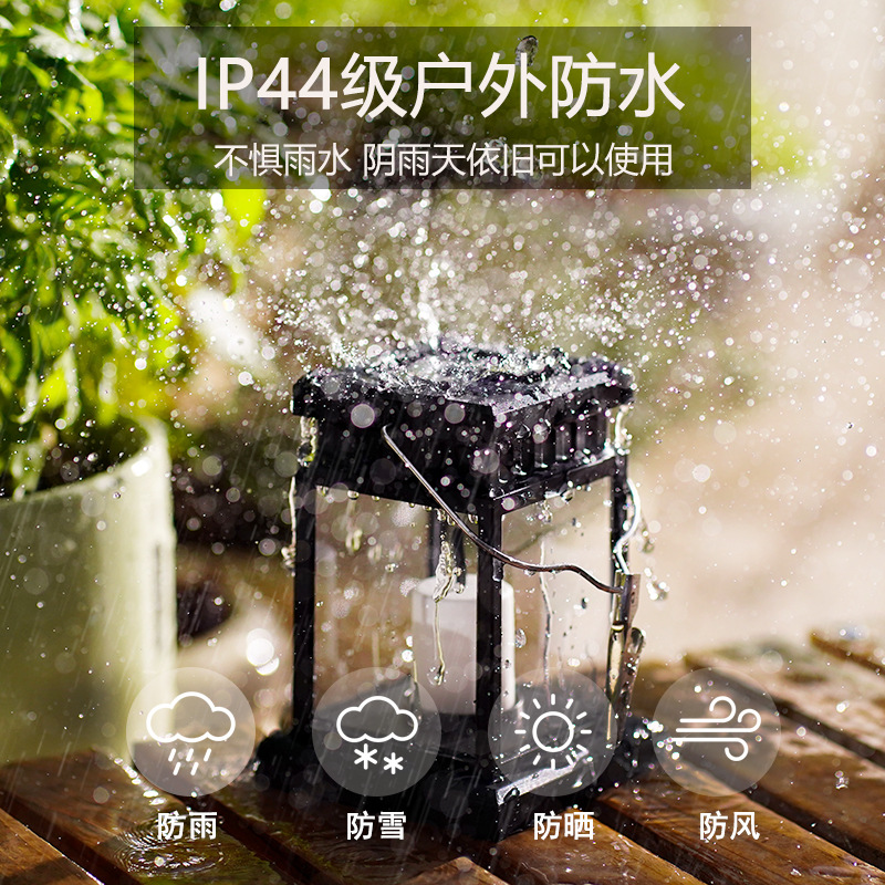 Cross-border solar lamps, small palace lamps, led small wind lamps, garden lamps, night lights, waterproof chandeliers, simulated candle lanterns Specification drawing