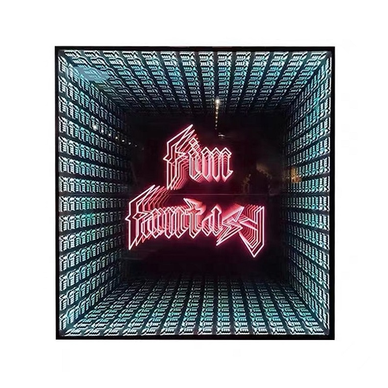 The Internet celebrity background wall, sensing 3D thousand-layer abyss mirror floor light, circular mirror surface led dancing floor tile light Item Picture
