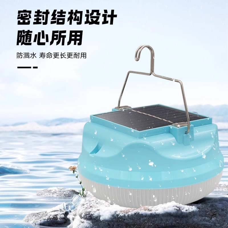 Solar-powered flying saucer bread lights, outdoor camping tents, LED lights, night market street stall lights, and continuous lighting full figure