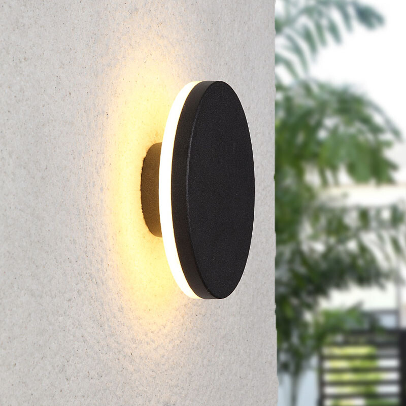led decorative wall lamps, outdoor waterproof background, exterior wall courtyard wall lamps, simple and modern outdoor balcony lamps, creative walls details Picture