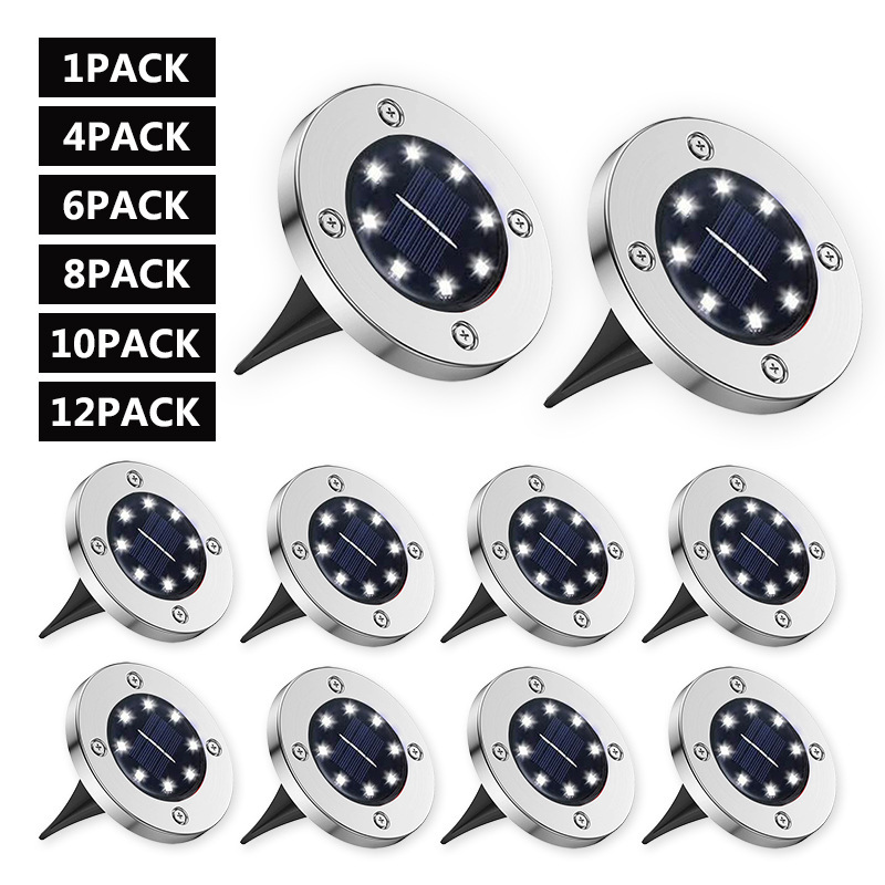 Solar-powered floor lights, outdoor courtyard garden lawn lights, decorative villa landscape, step ground buried lights, waterproof ground plug-in lights full figure