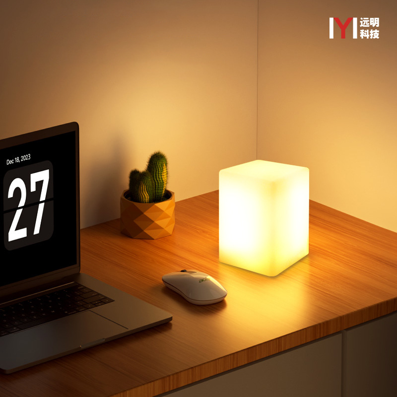 High-end atmosphere bar night light, a popular online hit led illuminated square column light, outdoor creative table atmosphere light full figure