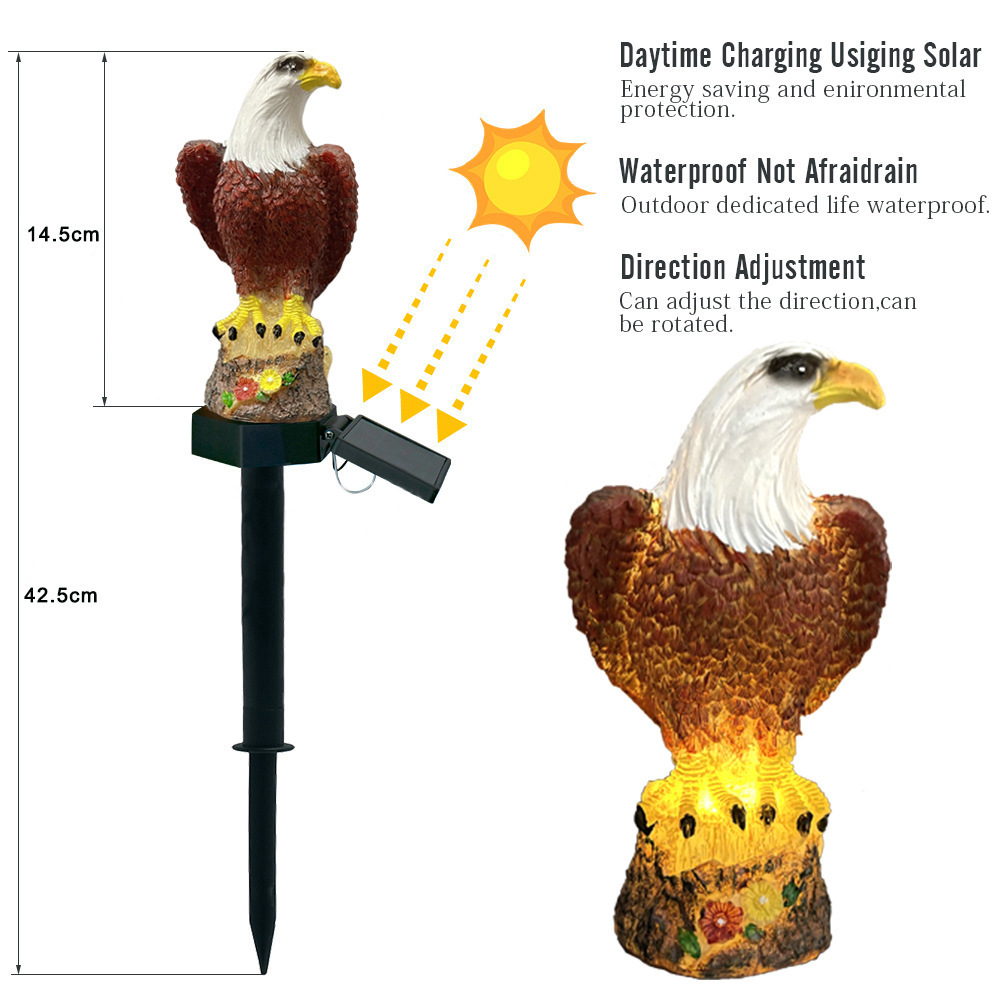 Solar resin eagle lawn light, Amazon outdoor LED buried insert light, courtyard decorative light Specification drawing