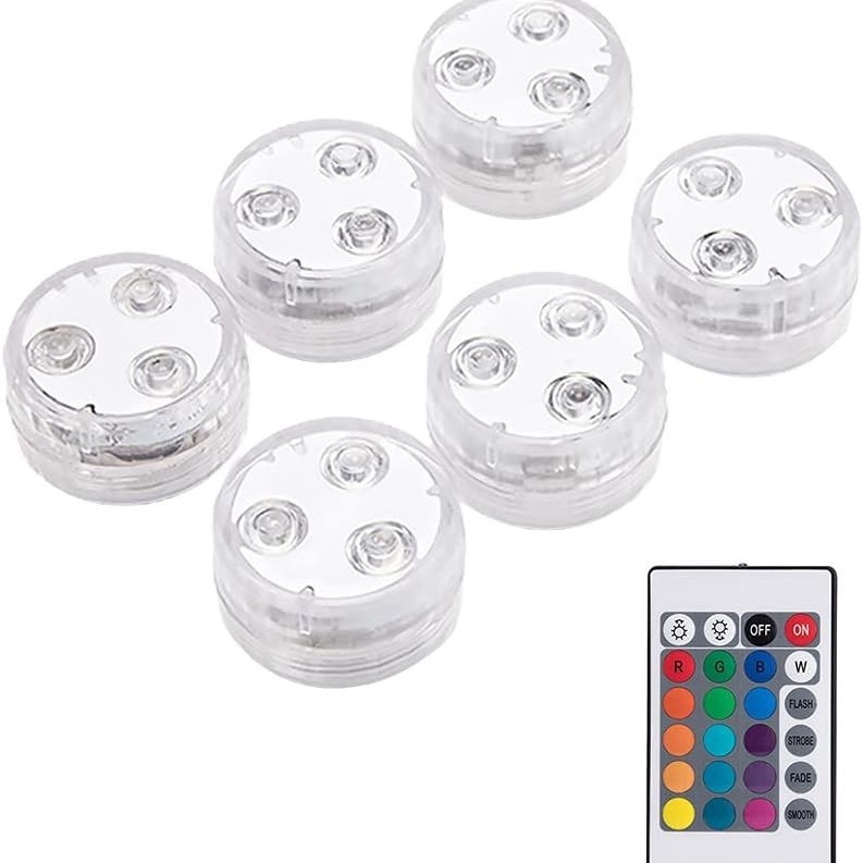 Seven-color remote control diving light LED3 lights 5050 infrared 24 light bath vase water float landscape fountain swimming pool light Item Picture