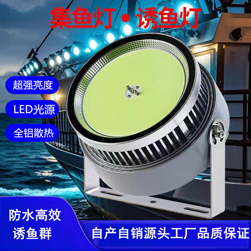 LED fish collection lights 1000W, 1200W, raft fishing fish attraction lights, Marine fish attracting and fishing lights, blue light sea fishing and night fishing fish gathering lights full figure