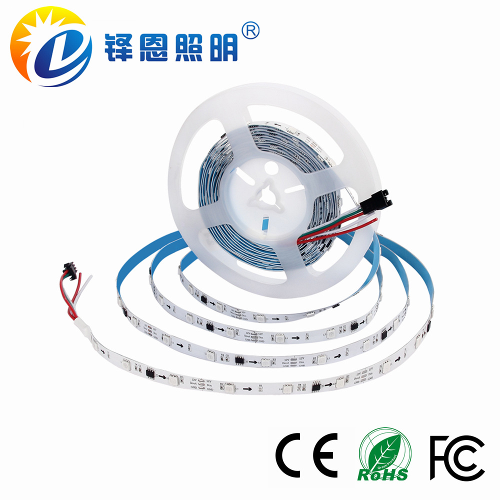 led5050 color-changing programmable full-color light strip, surface epoxy resin waterproof outdoor light bar, music sound-controlled ambient light full figure