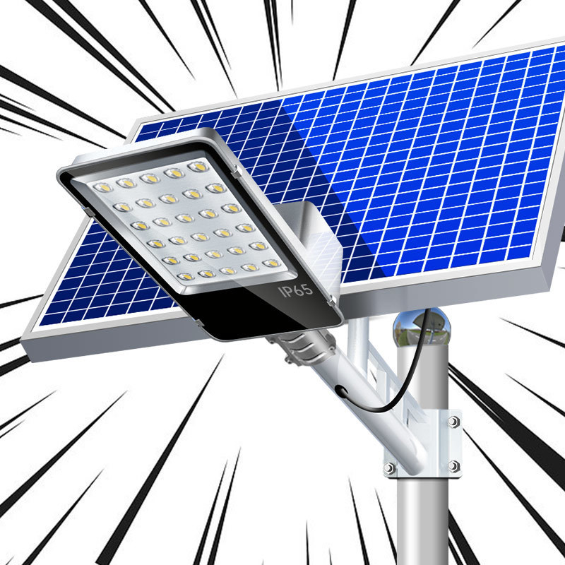 Solar street lamps, outdoor solar lighting fixtures, household high-power rainproof and lightning-proof ultra-bright lighting engineering street lamps details Picture