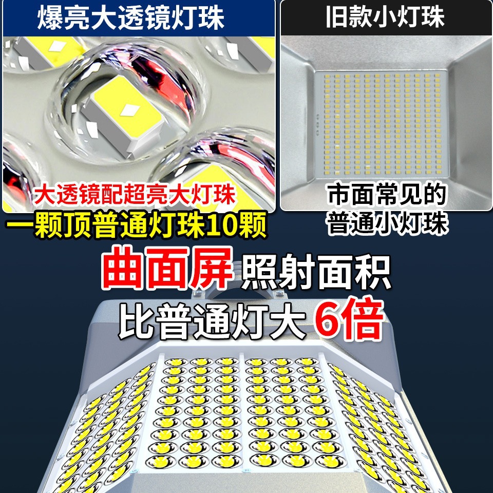New solar outdoor street lamps, four-sided lighting garden lamps, household led ultra-bright high-power road lamps details Picture