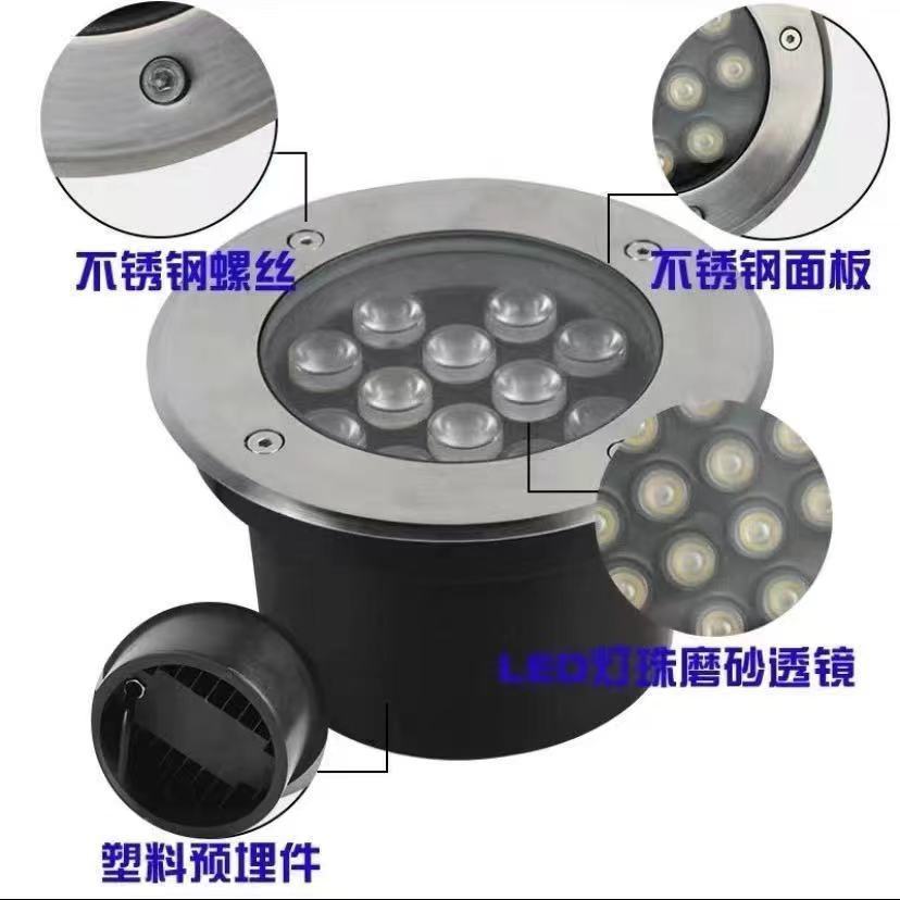 LED embedded ground lights, outdoor waterproof ground lights, garden engineering lights, courtyard villa lawn lights, ground lights Specification drawing