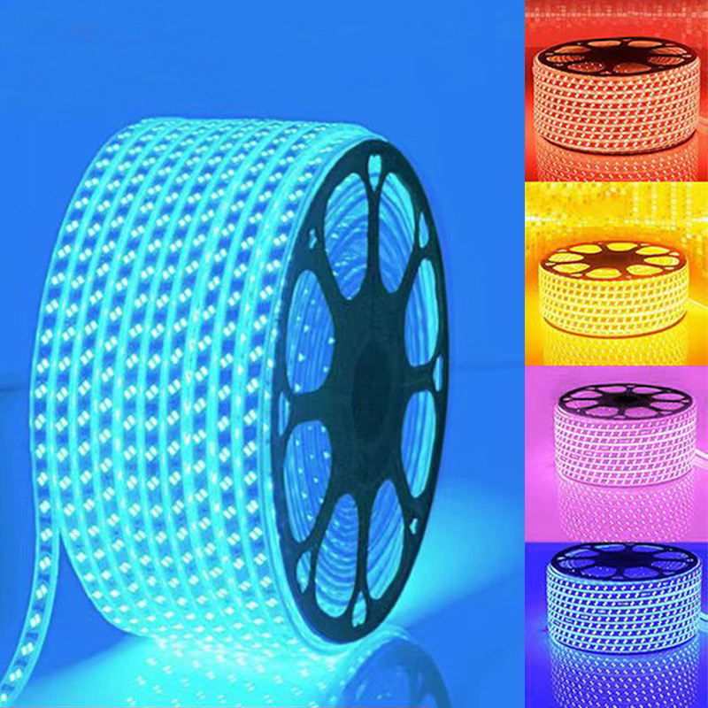 led220v high-voltage light strip bare board, 2835 lamp core, outdoor courtyard waterproof lighting high-brightness flexible soft light strip details Picture