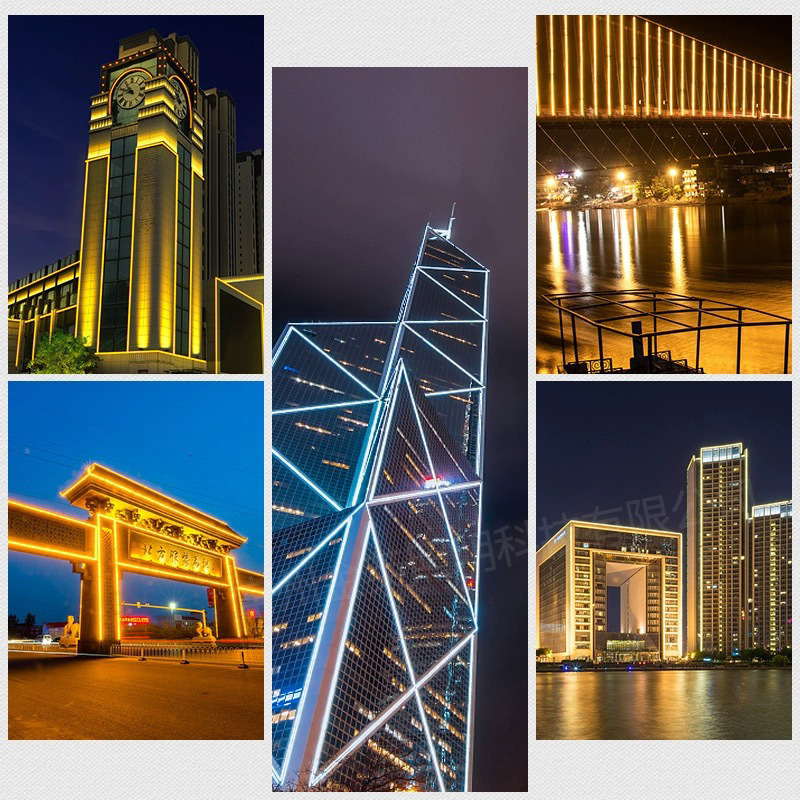 led strip lights, outdoor waterproof running lights, full-color single-color contour lights, exterior wall lighting project lights, wall-washing lights, 24v details Picture