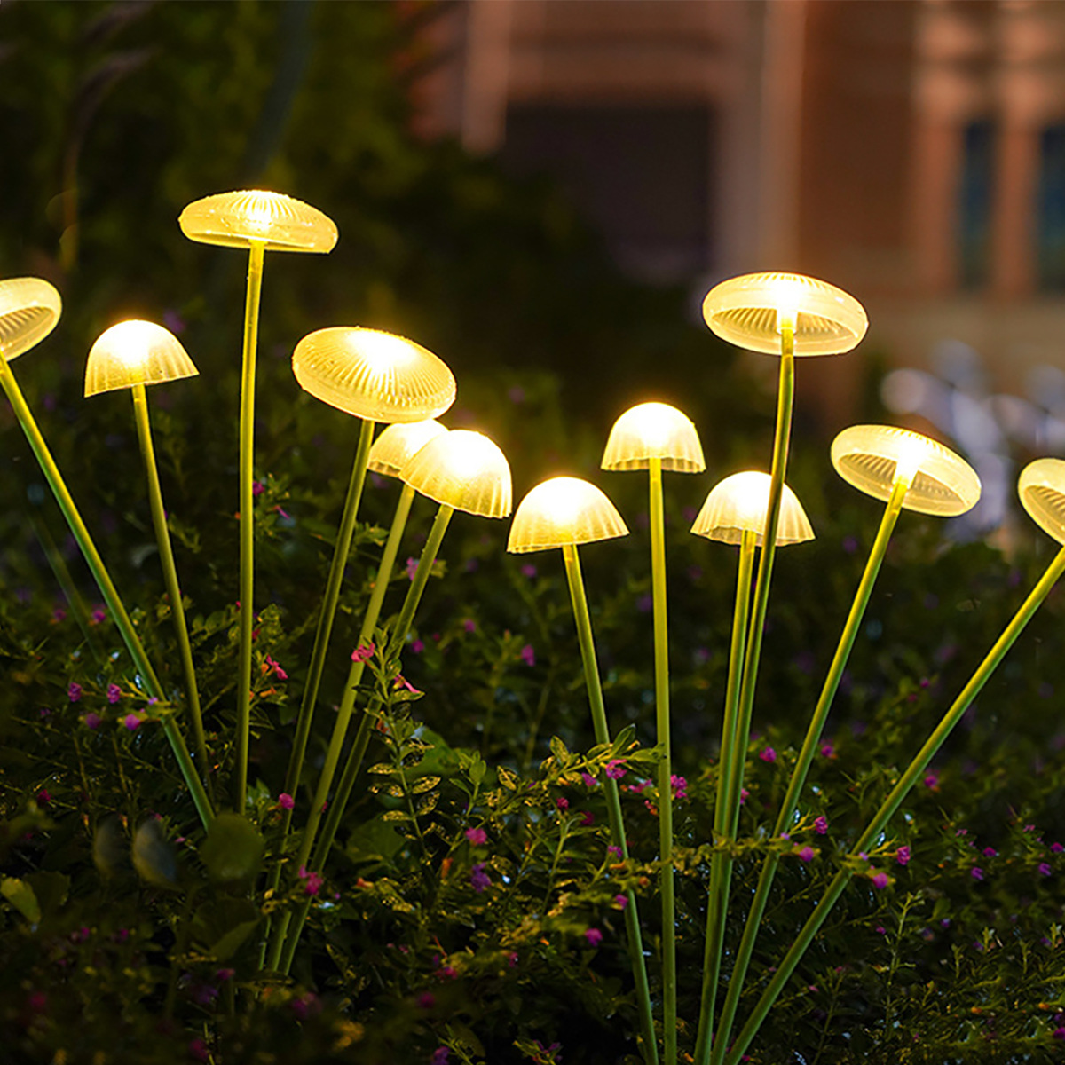 Solar-powered jellyfish lights, outdoor courtyard landscape fiber optic ambient lights, garden balcony decoration, mushroom field insert lawn lights Specification drawing