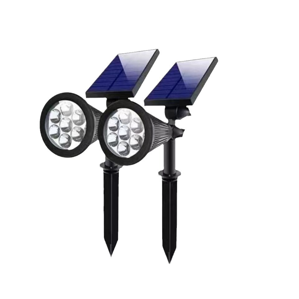 Solar lawn lights, spotlights, RGB courtyard decorative floodlights, seven-color lighting trees, garden landscape lights, ground insert lights Item Picture