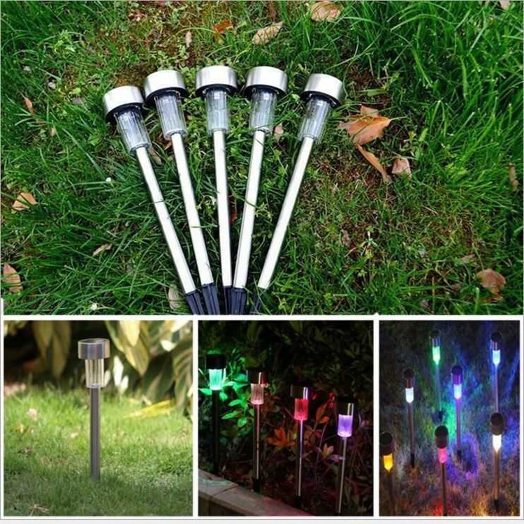 Factory direct supply of LED solar outdoor stainless steel ground socket lights, lawn lights, small tube lights, courtyard and garden street lights details Picture