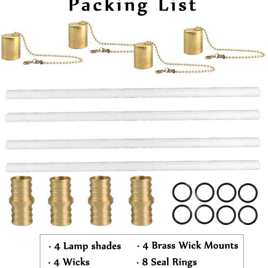Bottle flashlight set, 4-piece set, 4 long-life flashlight cores, brass flashlight core holder Item Picture