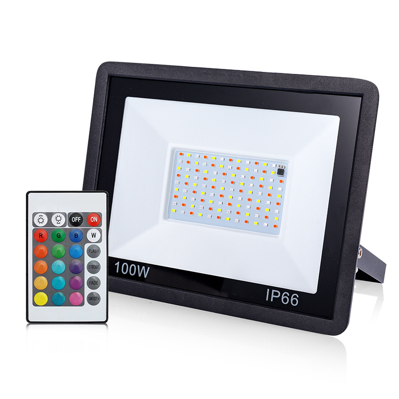 Cross-border rgb small apple floodlight, seven-color remote-controlled color-changing led tree light, outdoor garden landscape tree light Item Picture