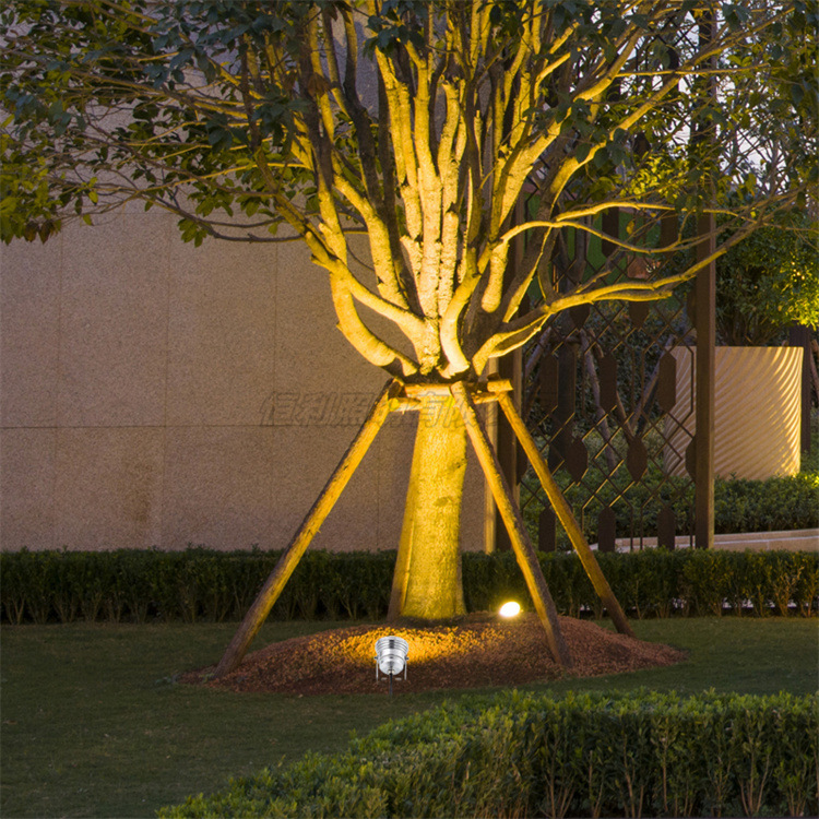 LED tree projection lights, outdoor lawn ground insertion lights, landscape green plant ground insertion projection lights, waterproof mud insertion spotlights details Picture