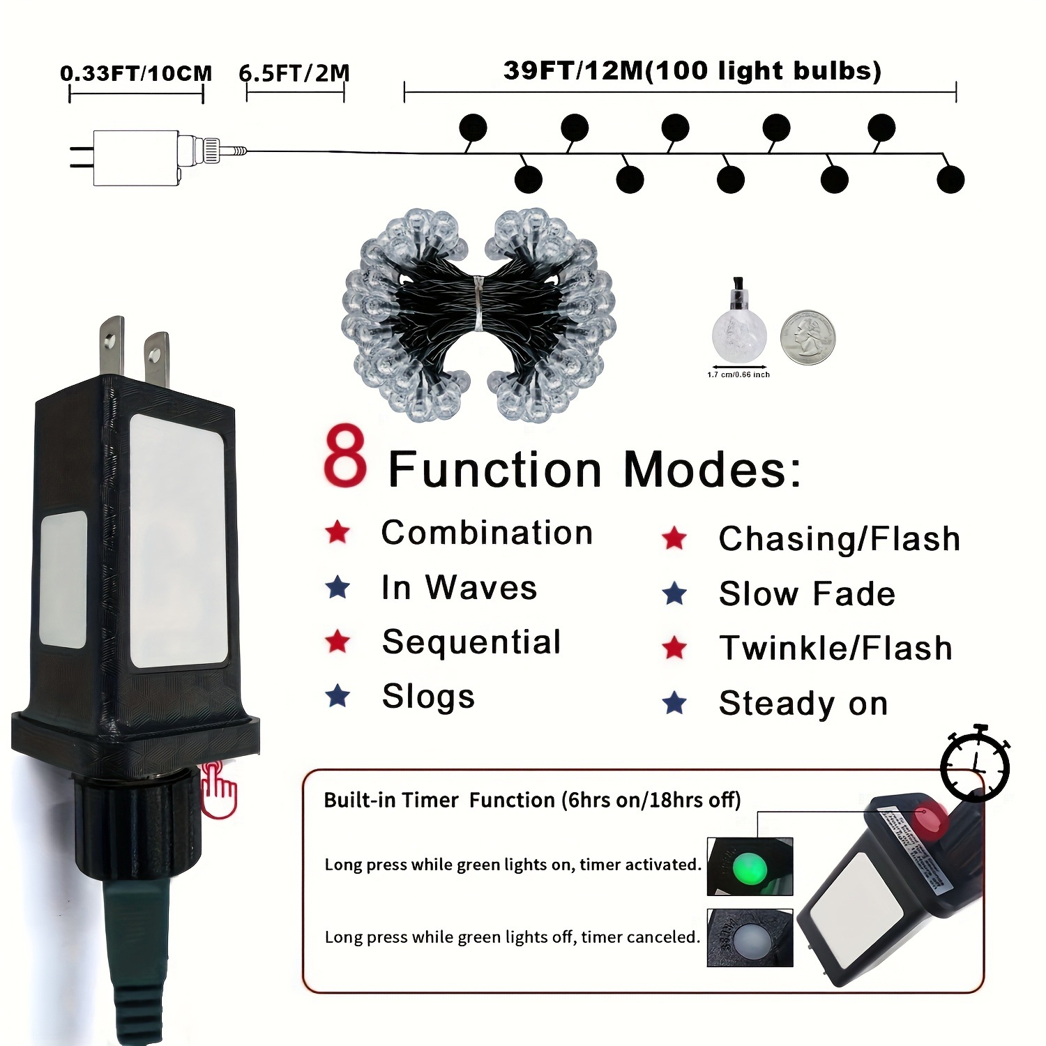 Crystal BAll String Light 49 Feet 100 LED 8 Mode Remote Application Scenario