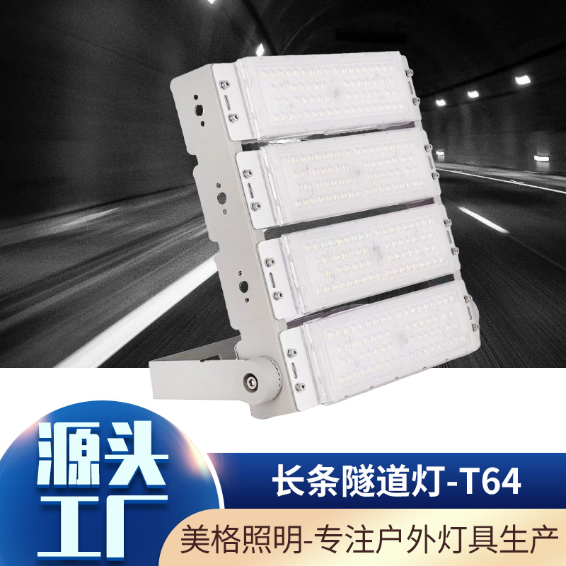 The manufacturer's modular tunnel light is a high-power 300W tunnel light for outdoor lighting with adjustable angles and modular floodlights full figure