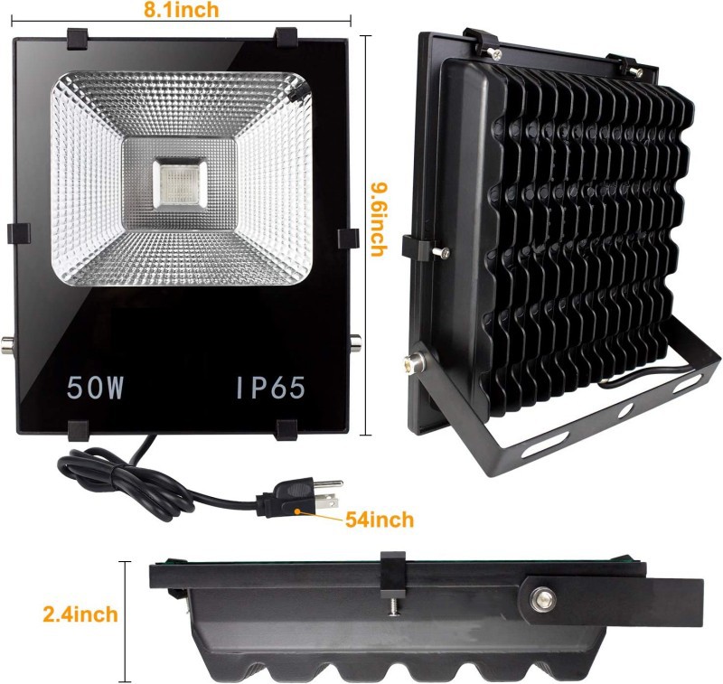 LED seven-color intelligent remote control floodlight 100w outdoor waterproof advertising landscape searchlight RGB floodlight Item Picture