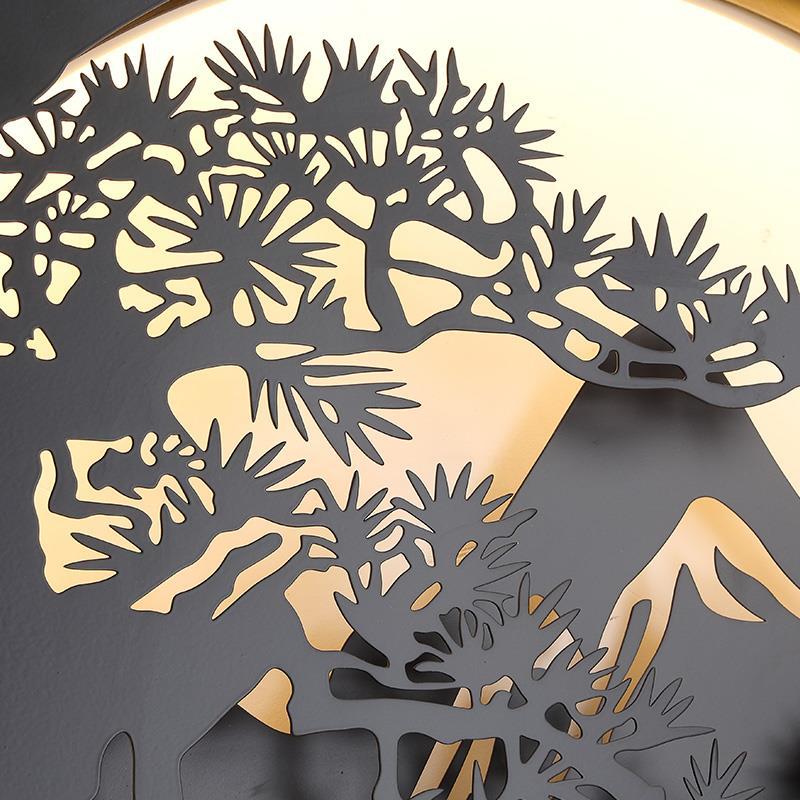Outdoor garden villa wall lamps, outdoor waterproof courtyard landscape decoration, garden fence design, Chinese-style courtyard murals Application Scenario