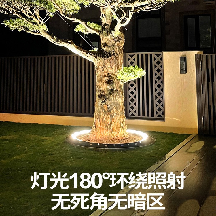Solar-powered garden lights, tree-hugging lights, tree-shooting lights, landscape tree-illuminating spotlights, outdoor waterproof garden and courtyard lights, interlocking trees Specification drawing