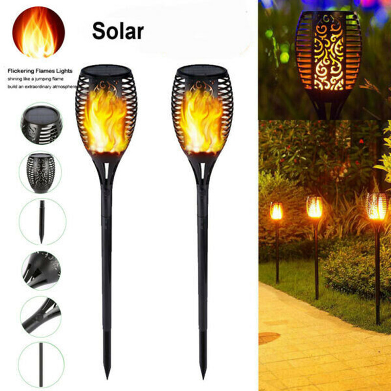 Cross-border solar 12-LED flame light, torch, outdoor sensor light, garden and courtyard ground insert decorative landscape light Application Scenario