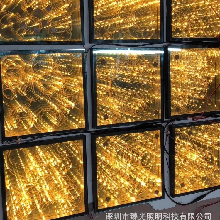 Infinite Abyss Thousand-layer Mirror Creative neon light illuminated letter advertising sign background wall LED stage light Application Scenario