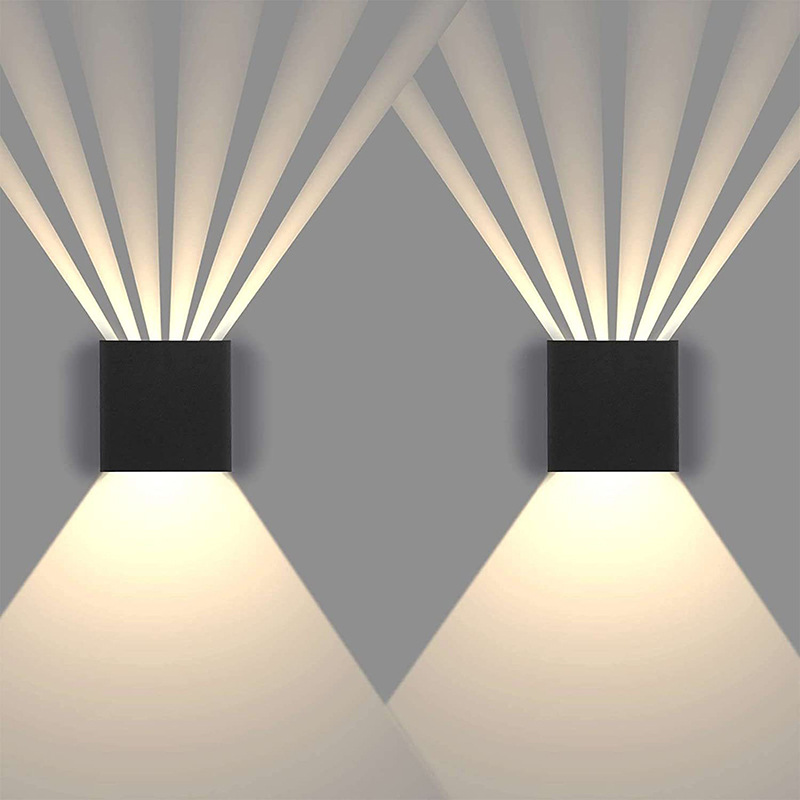 Hot-selling led outdoor waterproof wall lamp with adjustable brightness Angle, square exterior wall shaped corridor moisture-proof decorative lamp Specification drawing