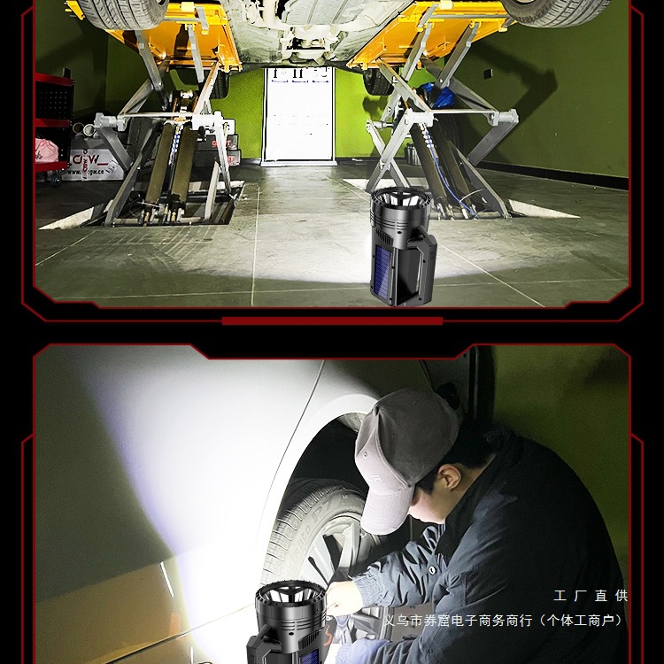 Solar-powered flashlight, high-intensity charging, ultra-bright outdoor, long-range portable searchlight, long-range household emergency disaster prevention Application Scenario