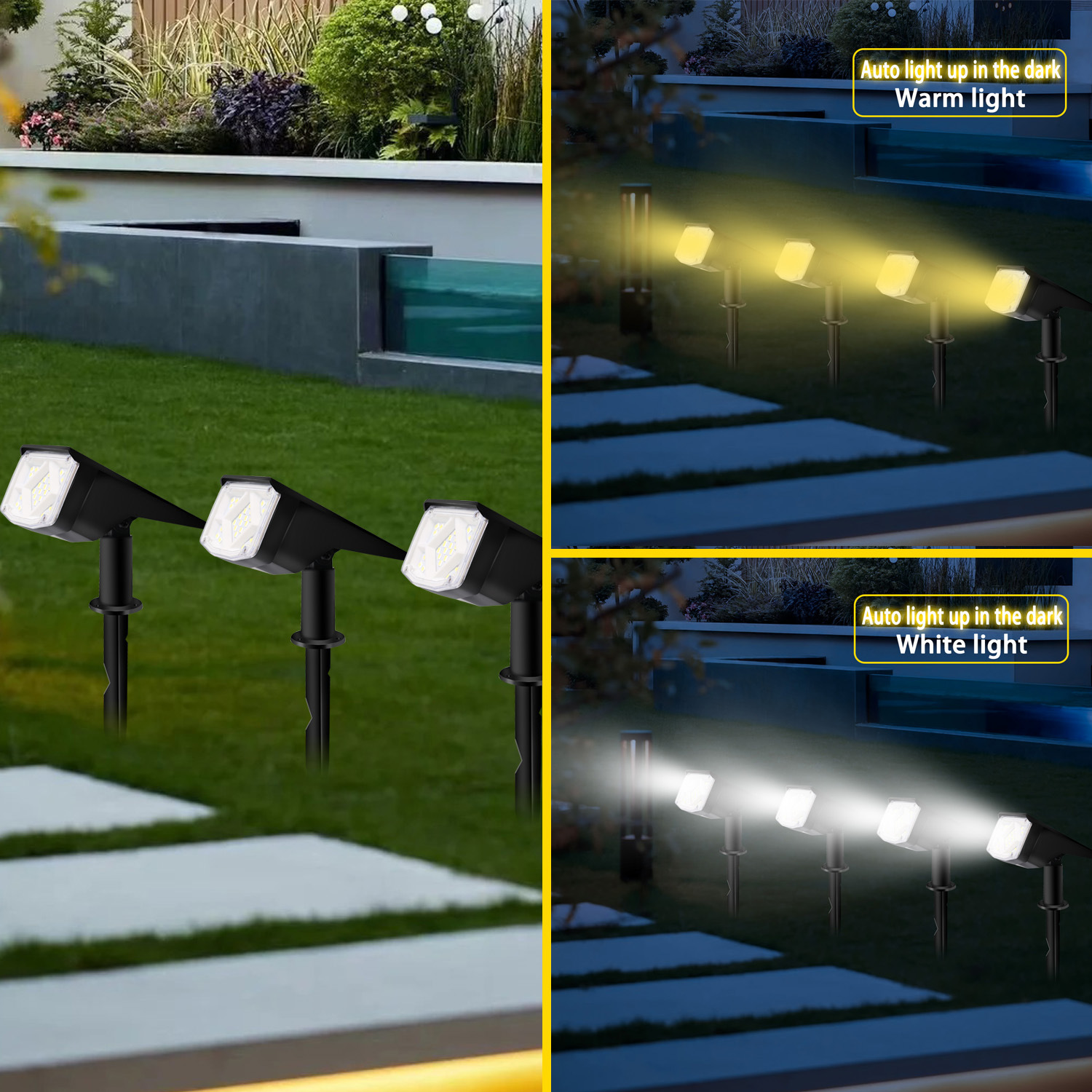 New outdoor solar spotlights with 38LED high-brightness spotlights for courtyards, gardens, roads, trees, decorations and lawns full figure