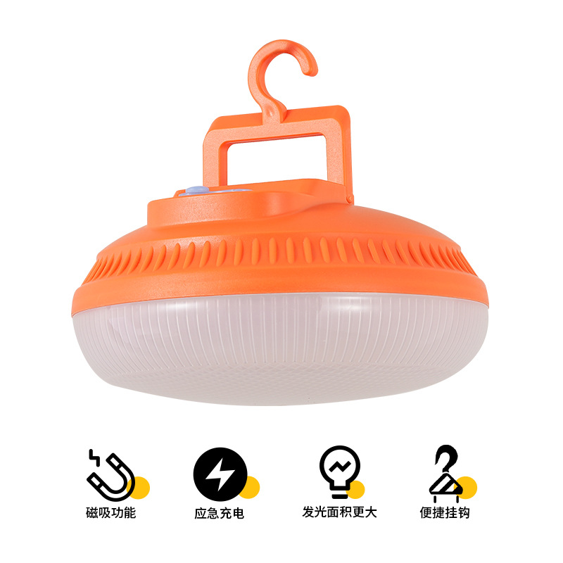 LED charging flying saucer lights, camping lights, household emergency night market street vending lights, portable outdoor lighting fixtures details Picture