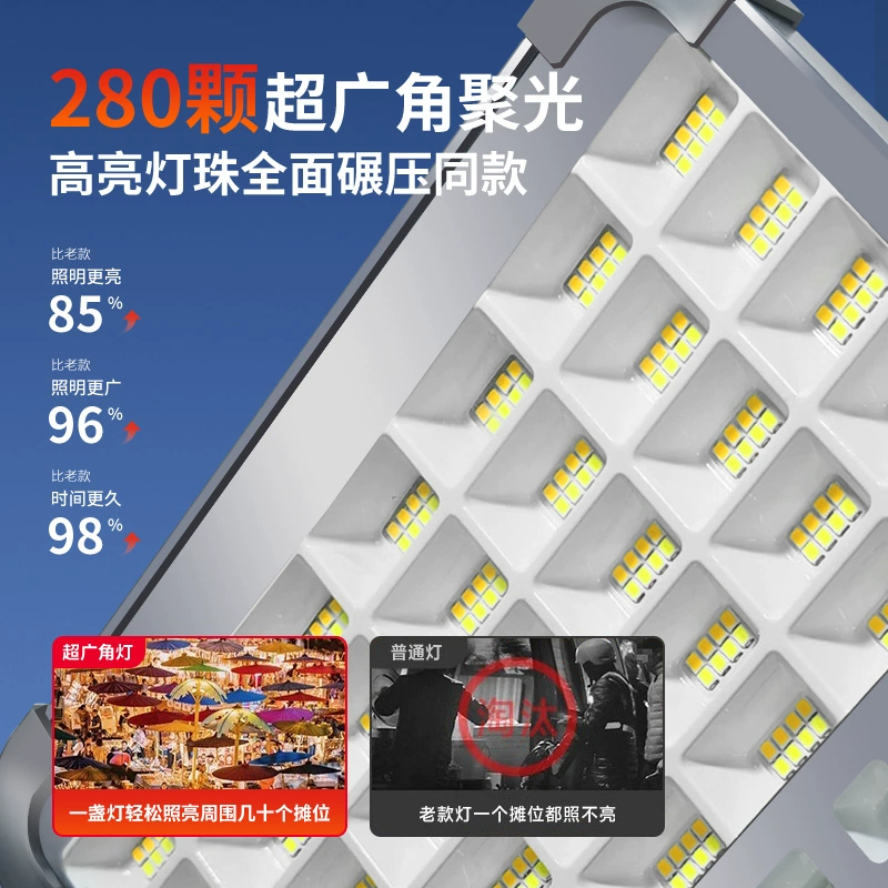 Solar-powered outdoor high-power explosive lighting for street vending, camping, courtyard charging, emergency super-bright led lights, magnetic spotlight Specification drawing