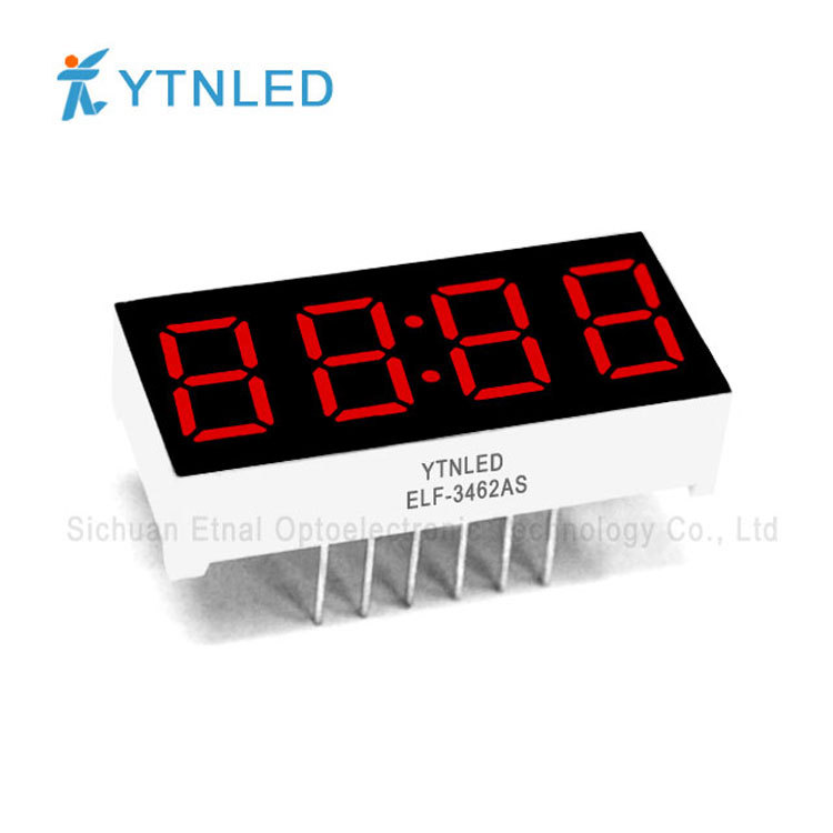 0.36-inch 4-digit clock digital tube with common Yin and Yang, red, yellow, green, emerald green, blue and white light details Picture