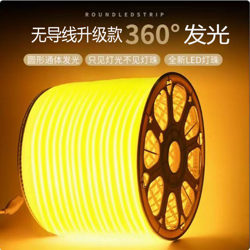 220V circular flexible light strip without wires, 360-degree luminous ultra-bright waterproof light strip, outdoor atmosphere decorative light strip details Picture