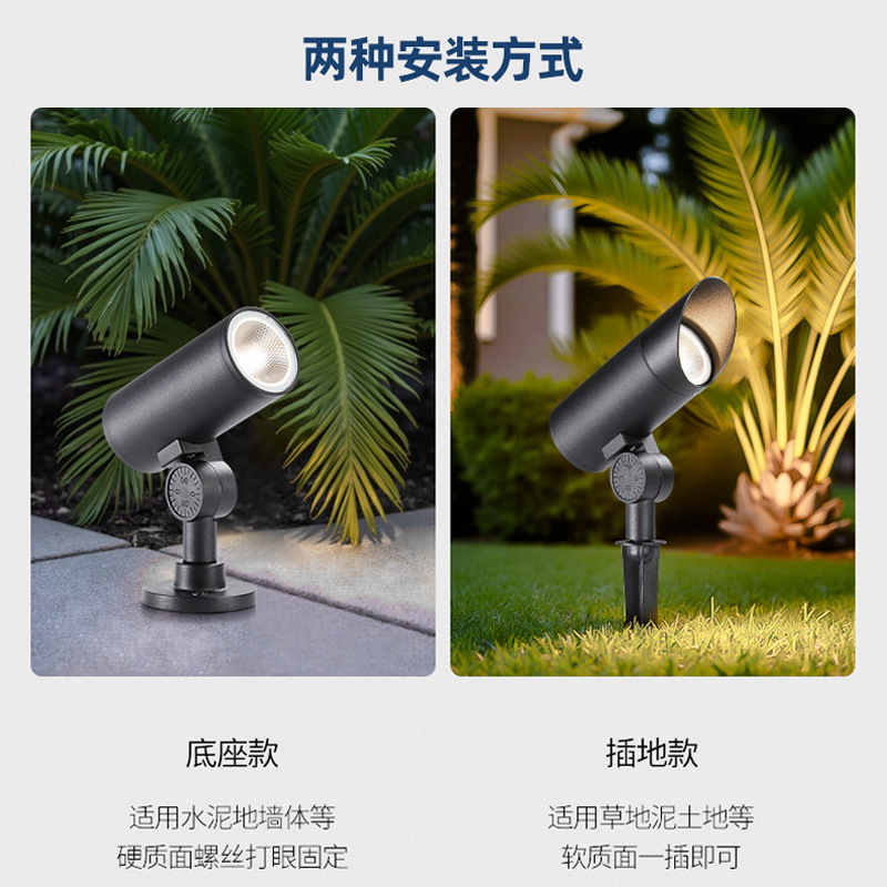 Tree lighting, villa courtyard lighting, spotlights, outdoor waterproof garden tree lighting, ground insertion lawn landscape, outdoor advertising lights details Picture