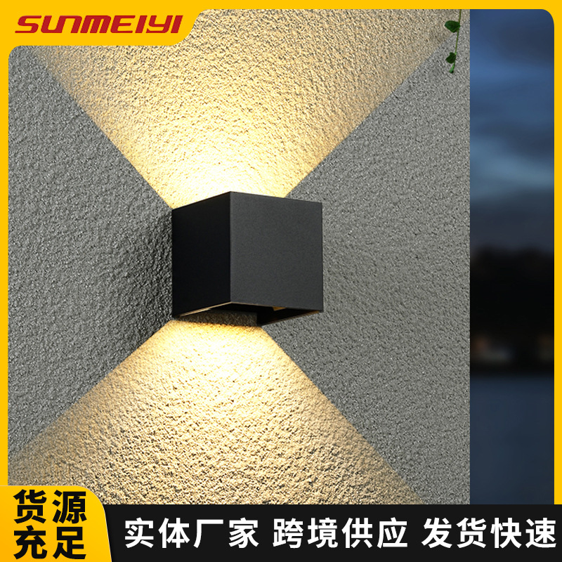 Outdoor wall lamps, led bedside lamps, waterproof garden, villa, courtyard, corridor, wall lamps, up and down illumination lamps full figure