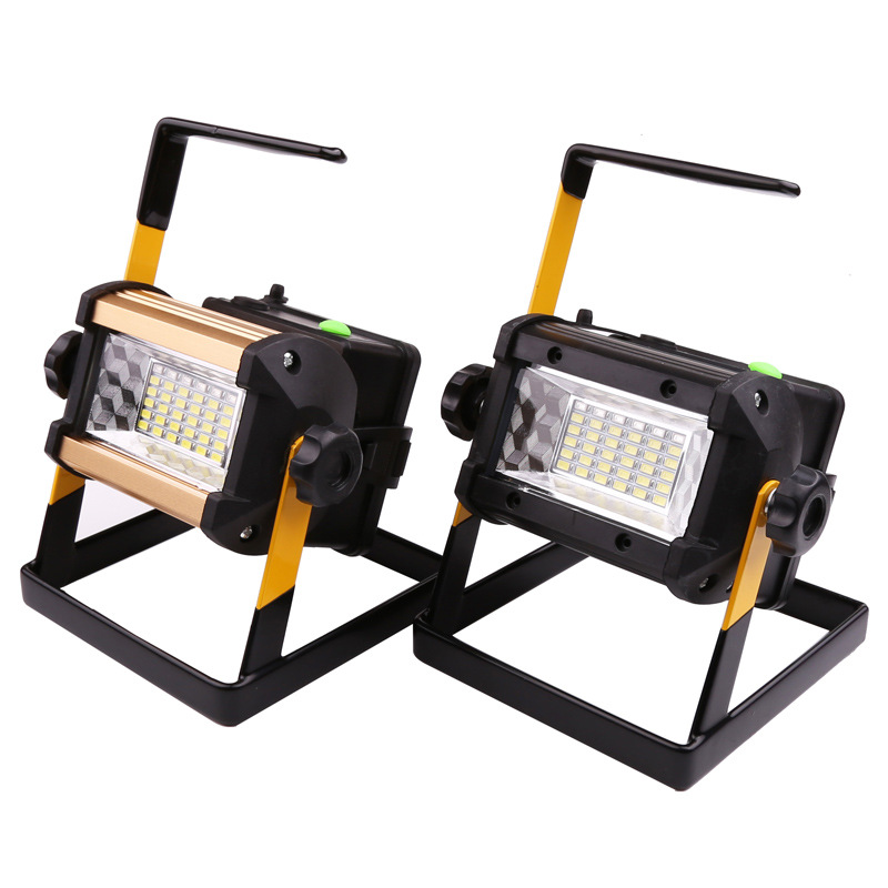 New cross-border LED floodlight, 50W floodlight, construction site light, portable light, searchlight, red and blue flashing warning light details Picture