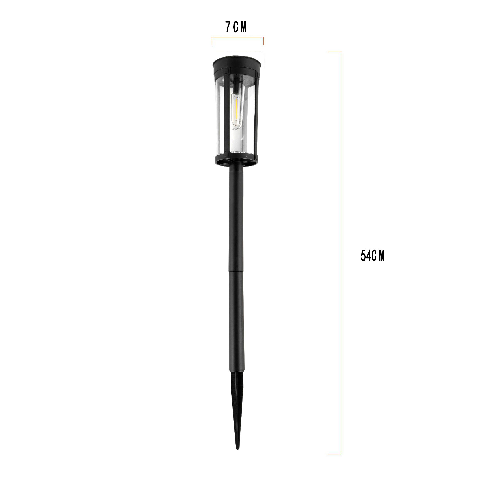 Solar-powered square and circular tungsten filament ground insert lights, garden lawn ground insert lights, outdoor LED night lights for lighting and projection Item Picture