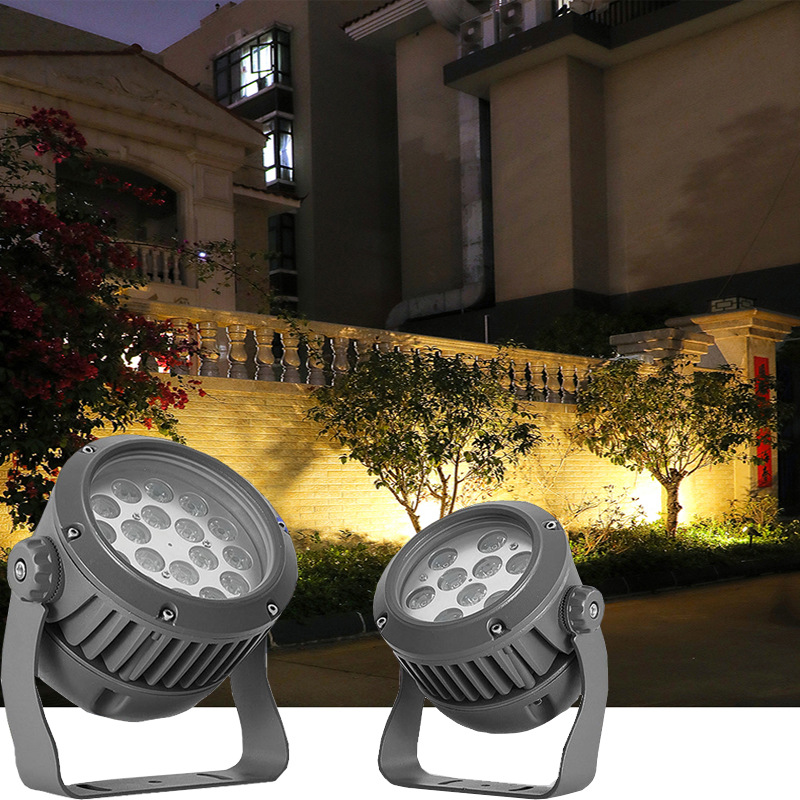Exterior wall LED outdoor waterproof floodlights, courtyard villa lighting, square garden greening landscape projection tree lights details Picture