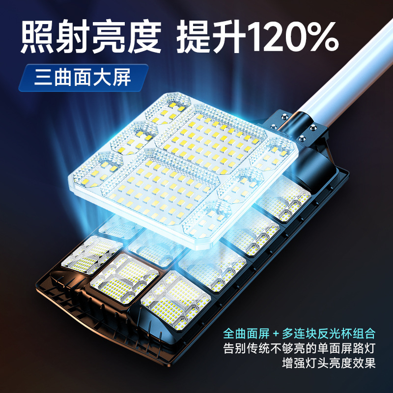 Cross-border solar courtyard outdoor lights, waterproof household lighting, outdoor ultra-bright high-power led road lamps details Picture