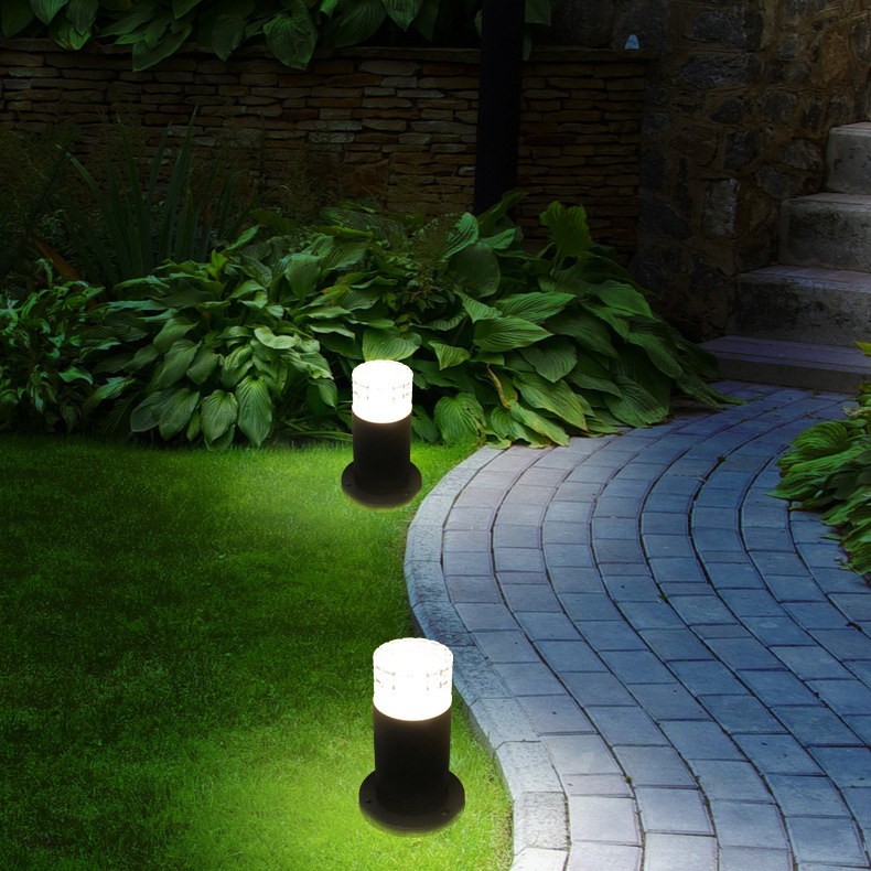led lawn light, outdoor lawn light, European-style outdoor courtyard light, garden villa flat-head E27 lawn light Specification drawing
