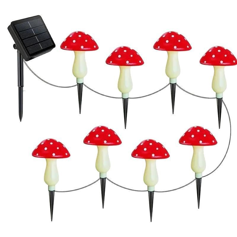 Solar-powered mushroom lamps, outdoor waterproof design, courtyard, garden, park, scenic area, lawn lamps, night lights Item Picture