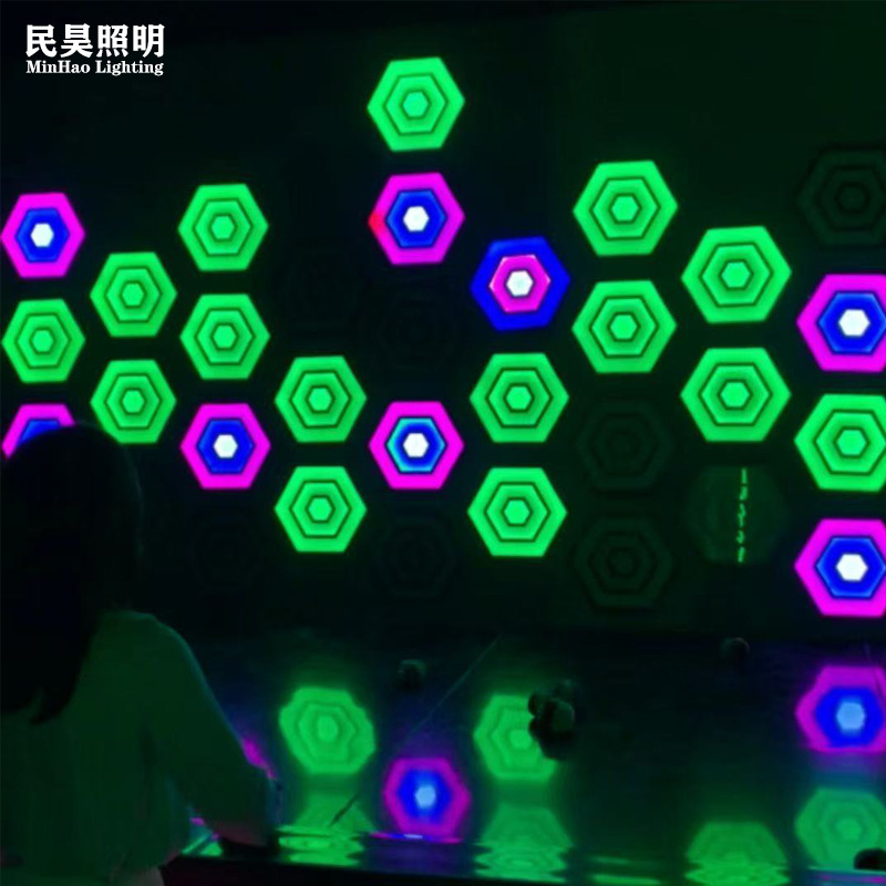 led hexagonal throwing light interactive digital sports comprehensive store indoor precise sandbag game light with 100% accuracy Specification drawing